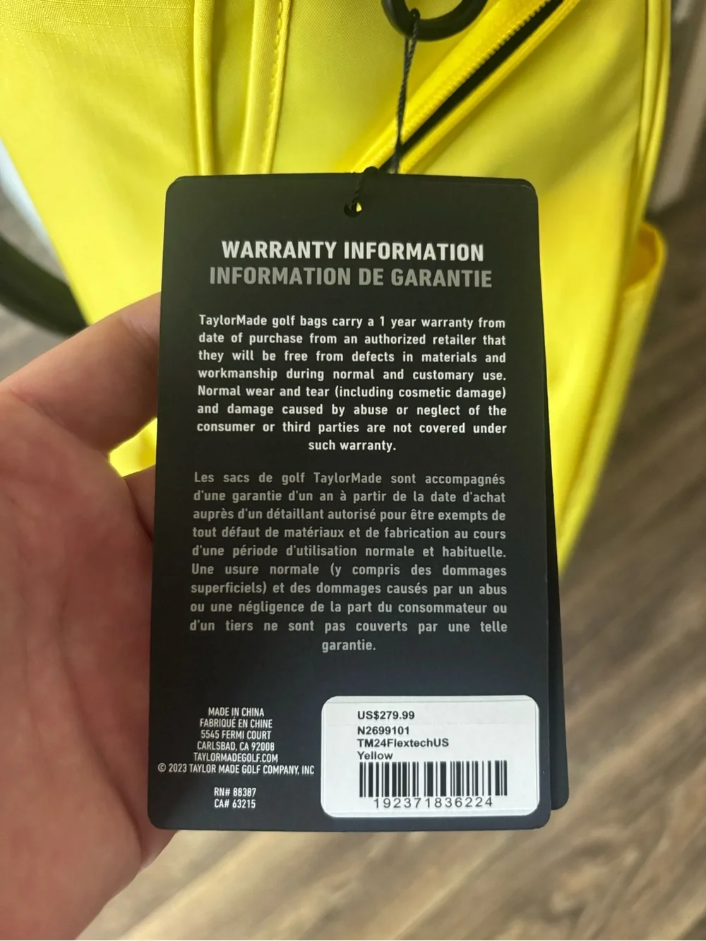 TaylorMade Yellow FlexTech Stand Golf Bag